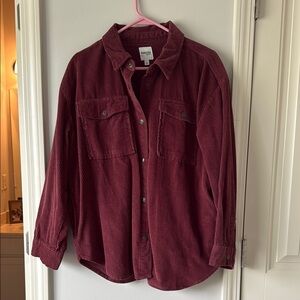 NWOT Burgundy Corduroy Button-Up